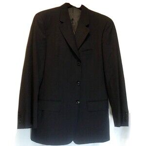 Calvin Klein 3 Button Super 100s Wool Blazer Jacket Brown 39R made in Italy